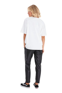 Comfy Cool Foldover Waistband Faux Leather Maternity Jogger Pants - BIG FRENCHIES