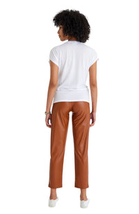 Comfy Cool Foldover Waistband Faux Leather Maternity Jogger Pants - BIG FRENCHIES