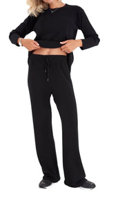 Effortless Elegance Set with Rib Side Zip Long Sleeve Maternity/Nursing Top & Lounge Pants - BIG FRENCHIES