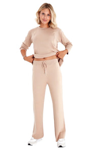 Effortless Elegance Set with Rib Side Zip Long Sleeve Maternity/Nursing Top & Lounge Pants - BIG FRENCHIES