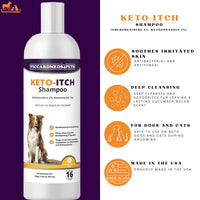 Piccardmeds4pets Keto-Itch Relief Medicated Shampoo Pet Dog 16 oz. + FREE Bandana!