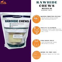 Piccardmeds4pets Rawhide Dental Chews for Medium Dogs 11-25lbs Poultry Flavor + FREE Bandana!