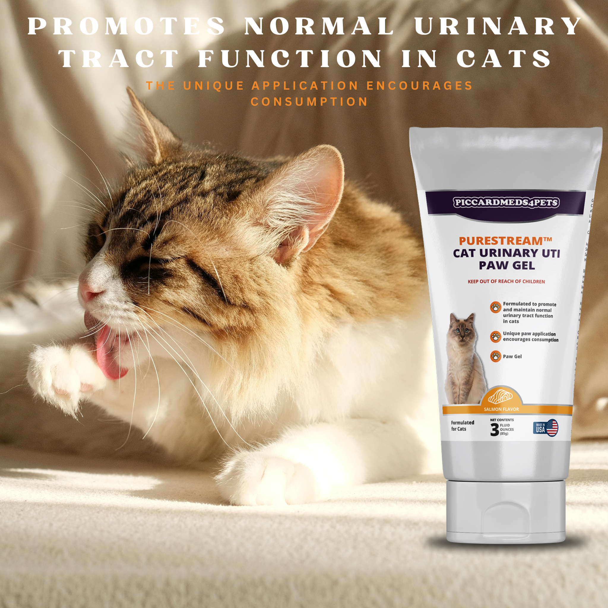 Piccardmeds4pets PureStream Cat Urinary UTI Paw Gel 3 oz.