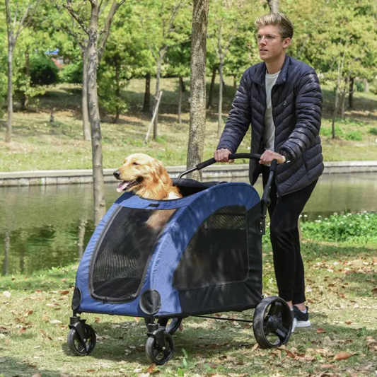 Foldable Pet Stroller with Storage Pocket - BIG FRENCHIES