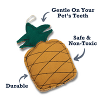 Country Living Canvas & Jute Pineapple-Shaped Dog Chew Toy – Durable, Safe and Non-Toxic - BIG FRENCHIES
