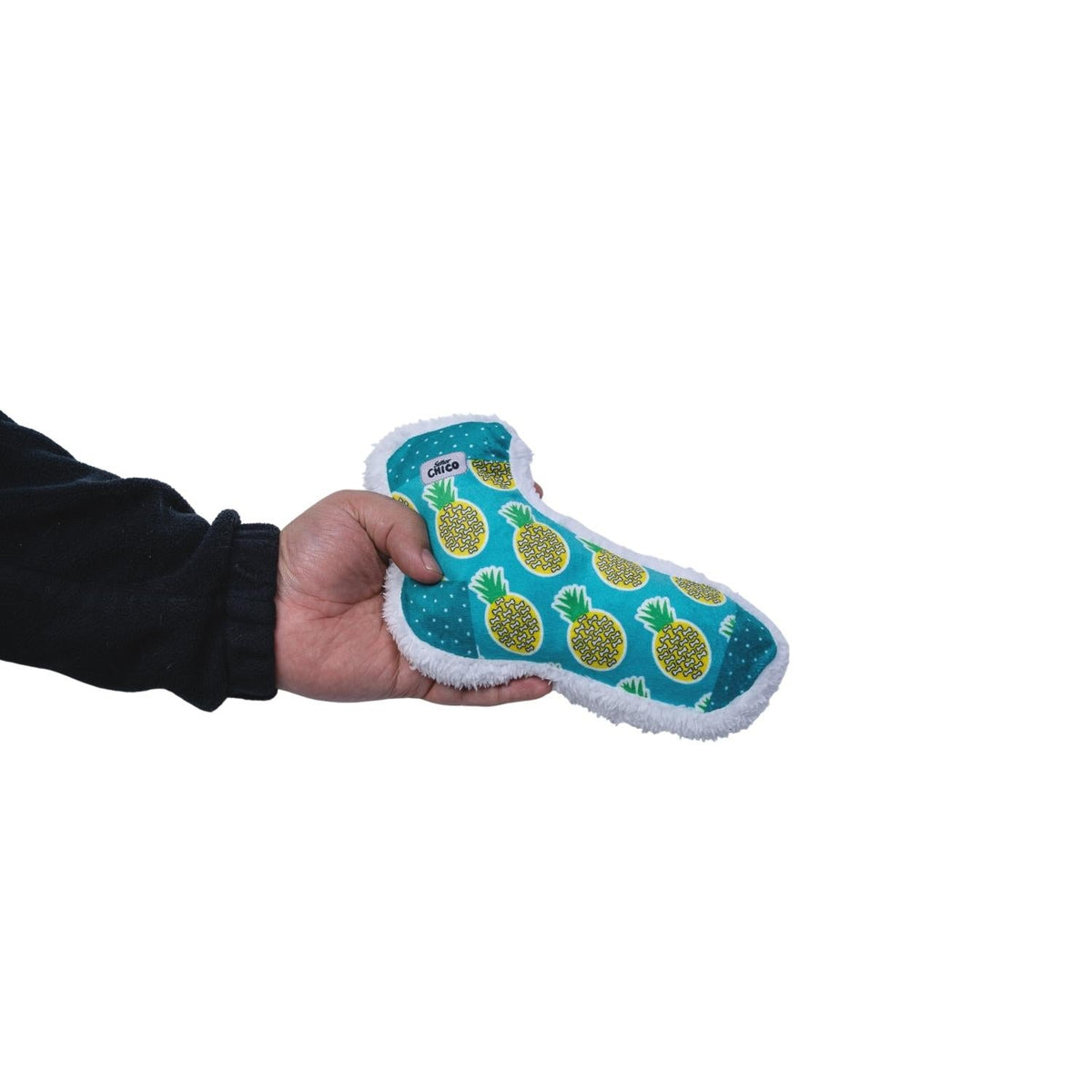 Squeaky Sock Plush Dog Toy – Whimsy Wonders Pineapple Design - BIG FRENCHIES