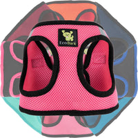 EcoBark Bubblegum Pink Step In Dog Harness - Reflective Soft Mesh Harness for Teacup, Small Dogs and Puppies - BIG FRENCHIES