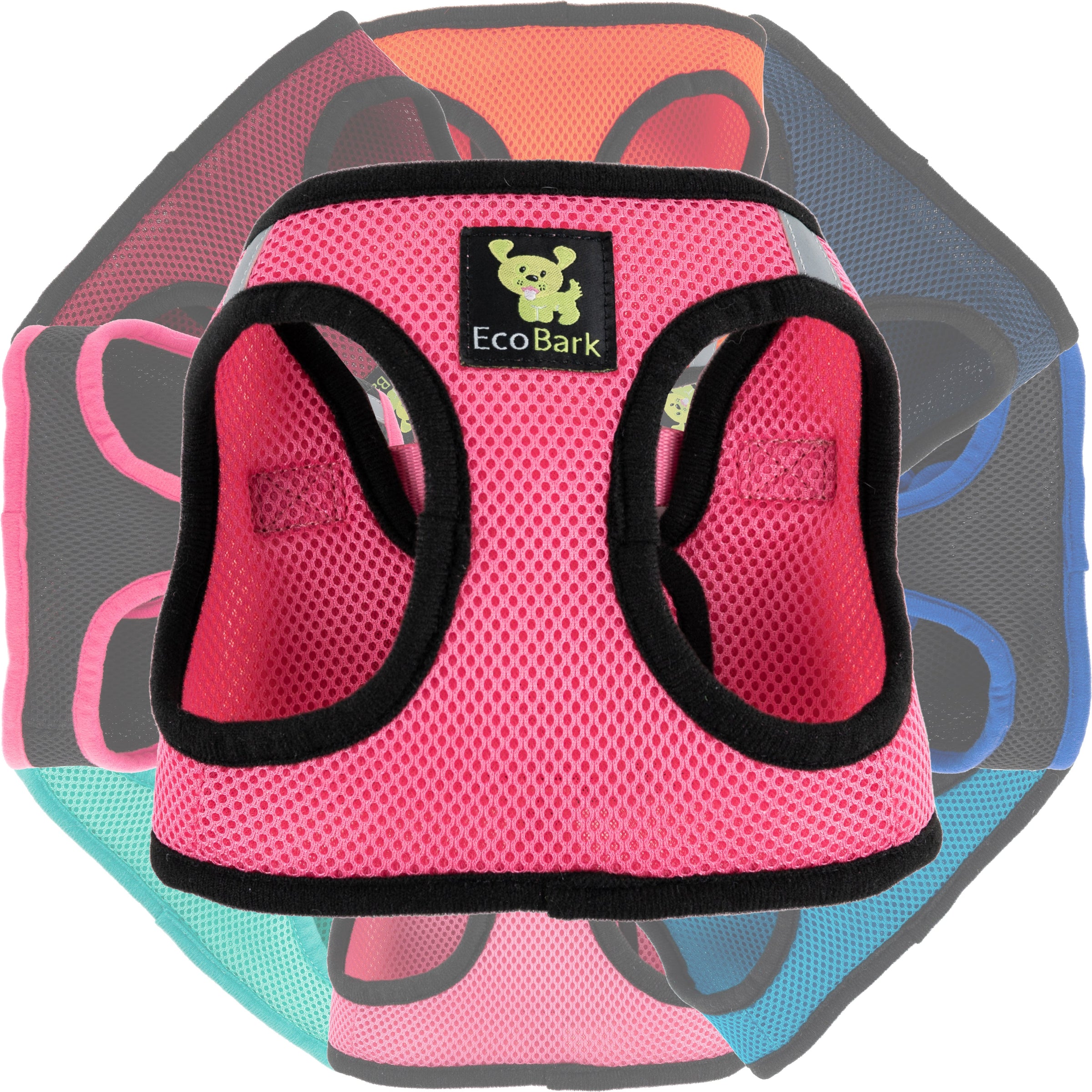 EcoBark Bubblegum Pink Step In Dog Harness - Reflective Soft Mesh Harness for Teacup, Small Dogs and Puppies - BIG FRENCHIES
