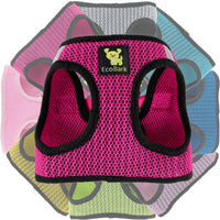 EcoBark Fuchsia Step In Dog Harness - Reflective Soft Mesh Harness for Teacup, Small Dogs and Puppies - BIG FRENCHIES
