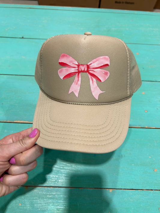 Pink Bow Trucker Hat - BIG FRENCHIES