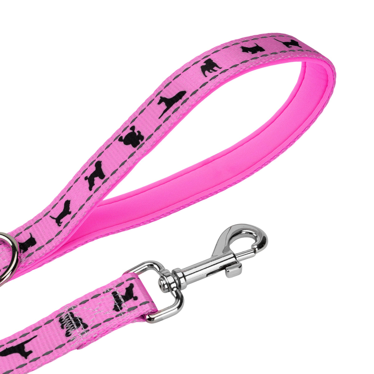 Pink Dog Leash by EcoBark - Padded Comfort Grip Leash - 4ft, 5ft, and 6ft Leash for Teacup, Small, and Medium Dogs - BIG FRENCHIES