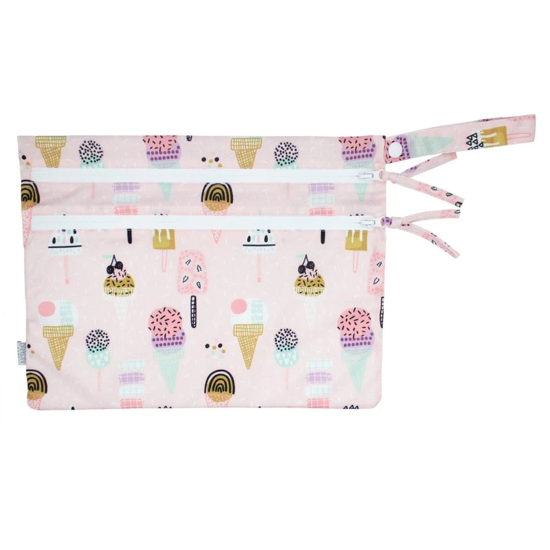 Pink Ice Cream - Waterproof Wet Bag (For mealtime, on-the-go, and more!) - BIG FRENCHIES