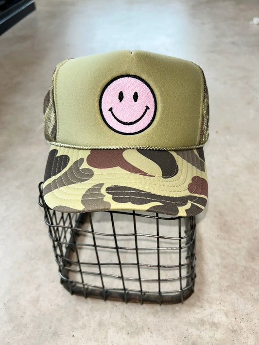 Pink Smiley Camo Trucker - BIG FRENCHIES