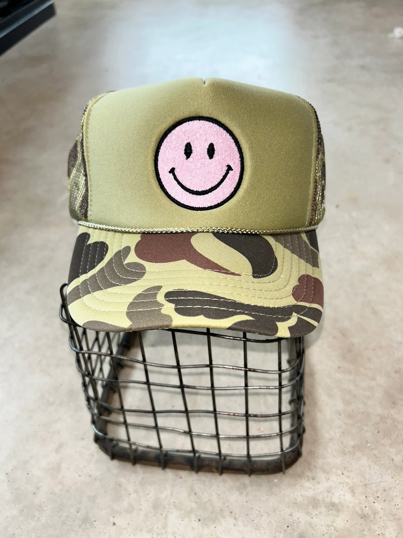 Pink Smiley Camo Trucker - BIG FRENCHIES