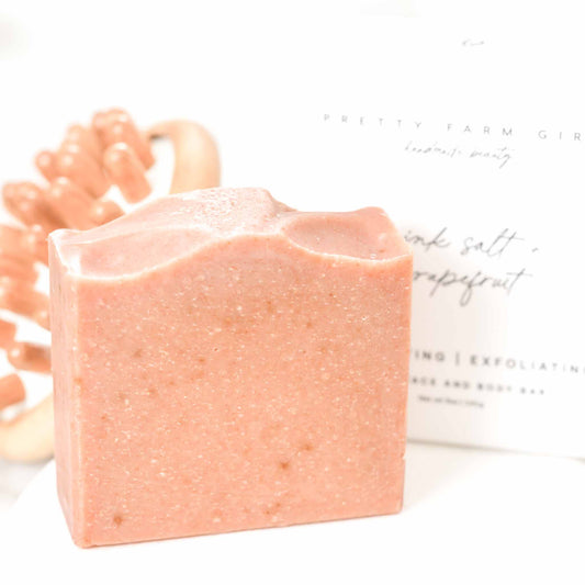 Pink Salt + Grapefruit Cleansing Bar Handmade Tallow and Goat Milk Soap Bar - BIG FRENCHIES