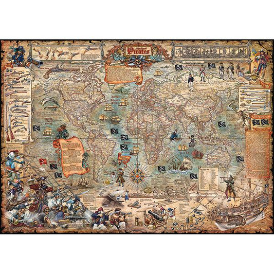 Pirate World Map Art 2000 Piece Jigsaw Puzzle Heye