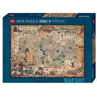 Pirate World Map Art 2000 Piece Jigsaw Puzzle Heye