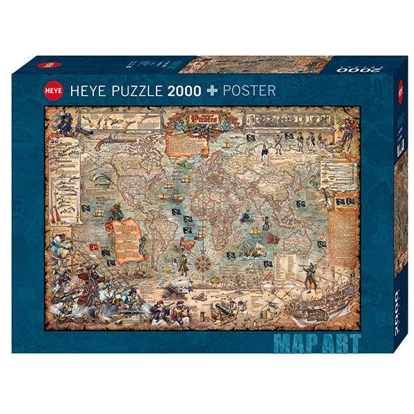 Pirate World Map Art 2000 Piece Jigsaw Puzzle Heye - BIG FRENCHIES