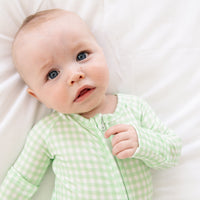 Pistachio Gingham Bamboo Sleeper - BIG FRENCHIES