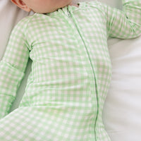 Pistachio Gingham Bamboo Sleeper - BIG FRENCHIES