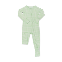 Pistachio Gingham Bamboo Sleeper - BIG FRENCHIES