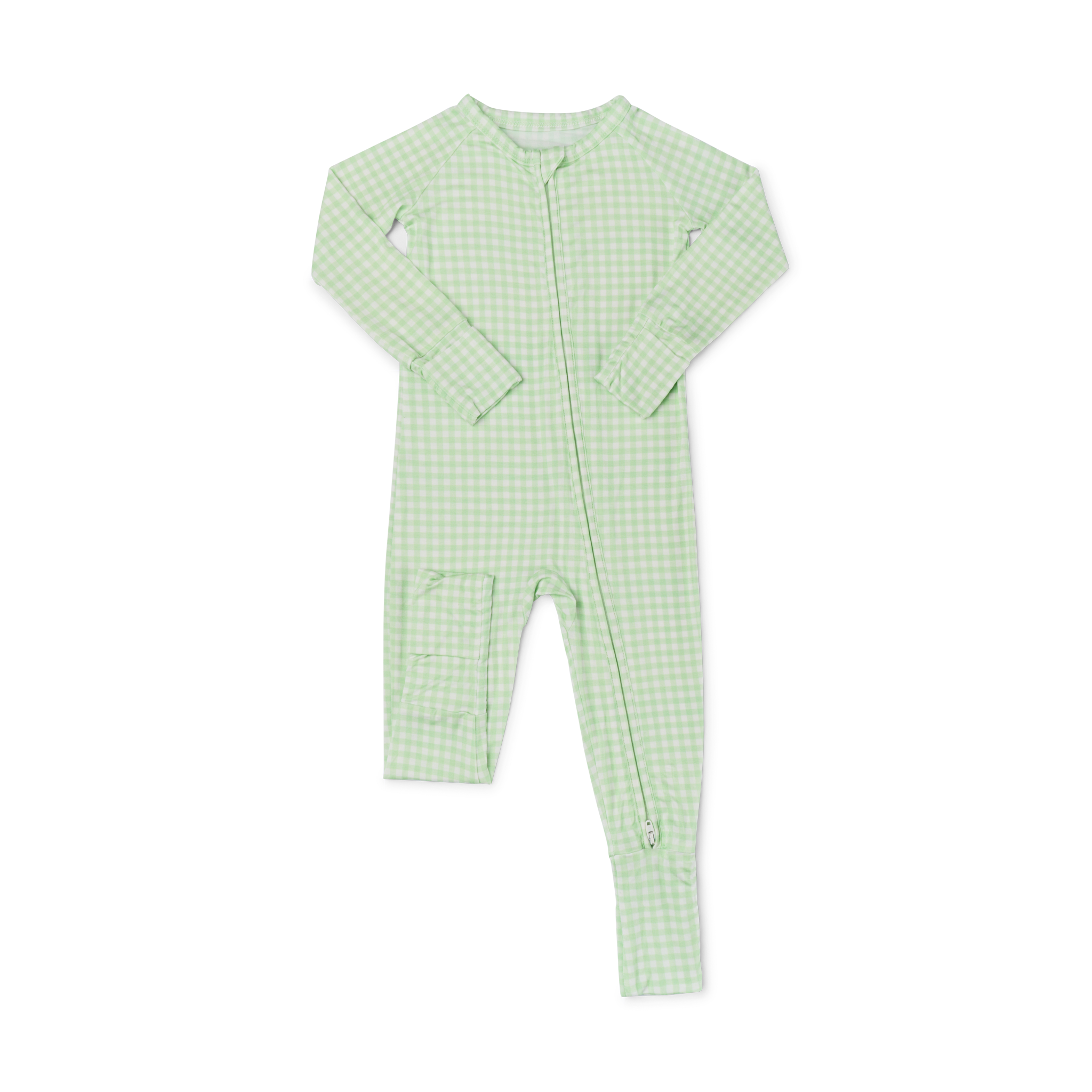Pistachio Gingham Bamboo Sleeper - BIG FRENCHIES