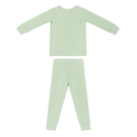 Pistachio Gingham Bamboo Toddler Pajama Set - BIG FRENCHIES