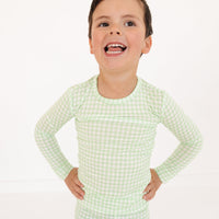 Pistachio Gingham Bamboo Toddler Pajama Set - BIG FRENCHIES