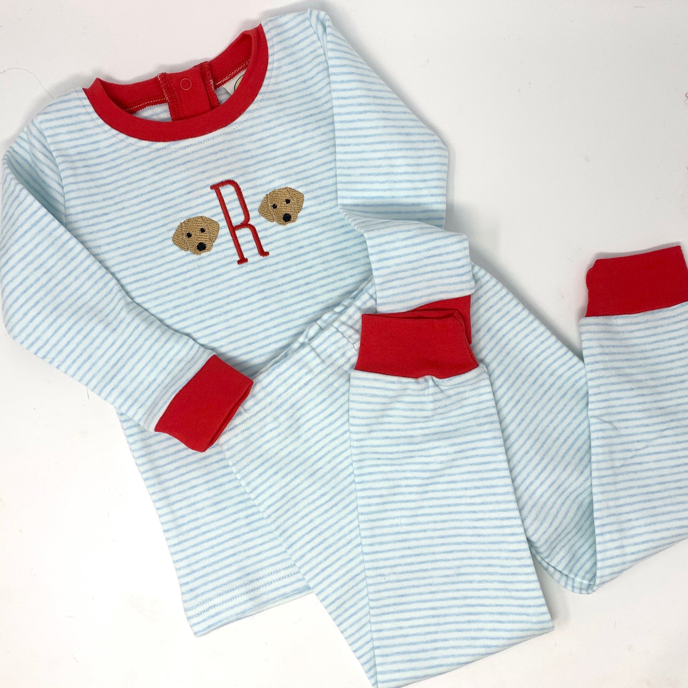 Sleepy Bees Blue Stripe Pajamas - BIG FRENCHIES