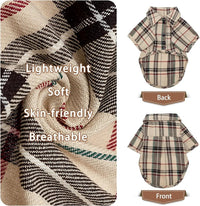 Plaid Dog Polo Shirt Soft Pet Outfit for Small & Medium Dogs and Cats