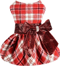Plaid Dog Sweater Dress for Small Dogs – Warm Winter Outfit for Girl & Boy Puppies