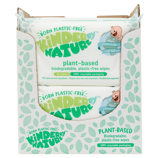 Kinder by Nature 100% Biodegradable Plant-Based Baby Wipes - 672 Count (12 packs of 56 wipes) - BIG FRENCHIES