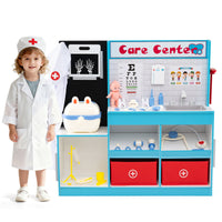 Play Doctor's Office Wood Medical Center Toy Set with Examine Region