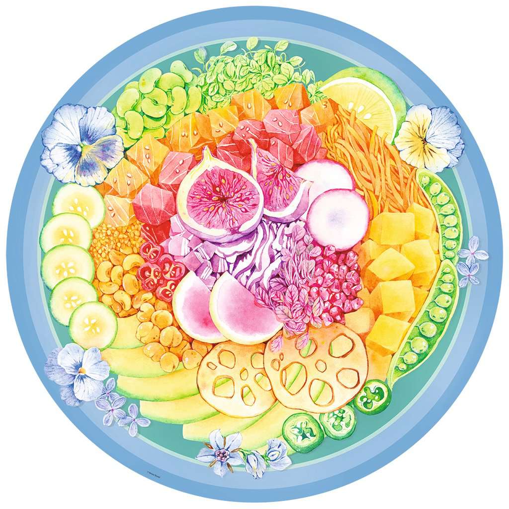 Poke Bowl "Circle of Colors" 500 Piece Round Jigsaw Puzzle Ravensburger