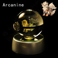 Pokemon 3D Crystal Pokeball with LED Light Base, Kids Anime Toy Gifts 2 in