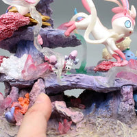 Pokemon Sylveon Anime Figures, Eevee Island Action Figurines PVC Statue Desk Decor 20 cm