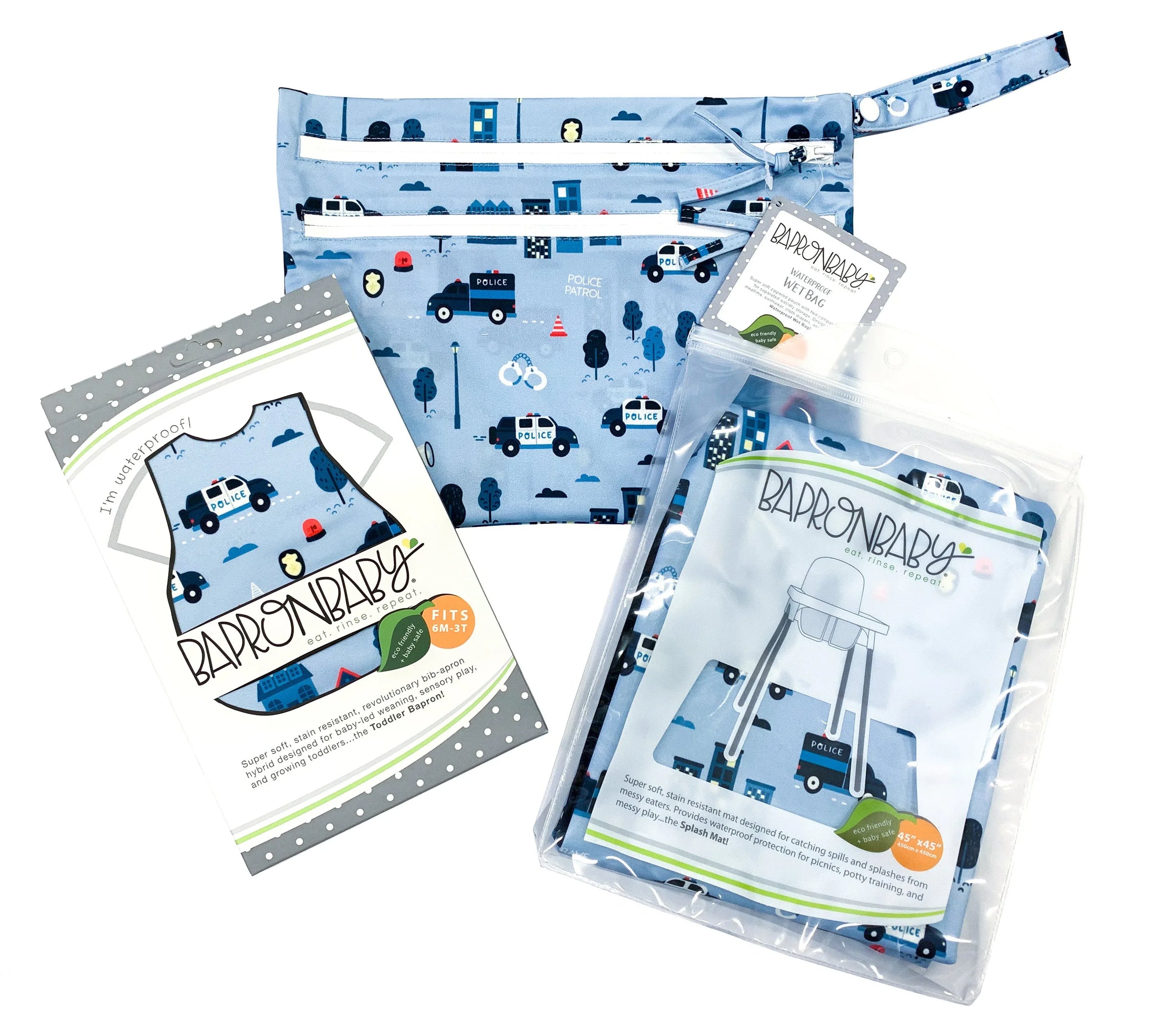 Be Brave - Police Patrol - Waterproof Wet Bag (For mealtime, on-the-go, and more!) - BIG FRENCHIES