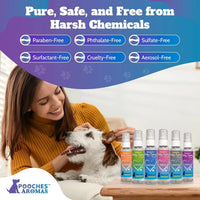 Pooches Aromas Natural Dog Cologne 6-Pack Long-Lasting Grooming Spray 2oz
