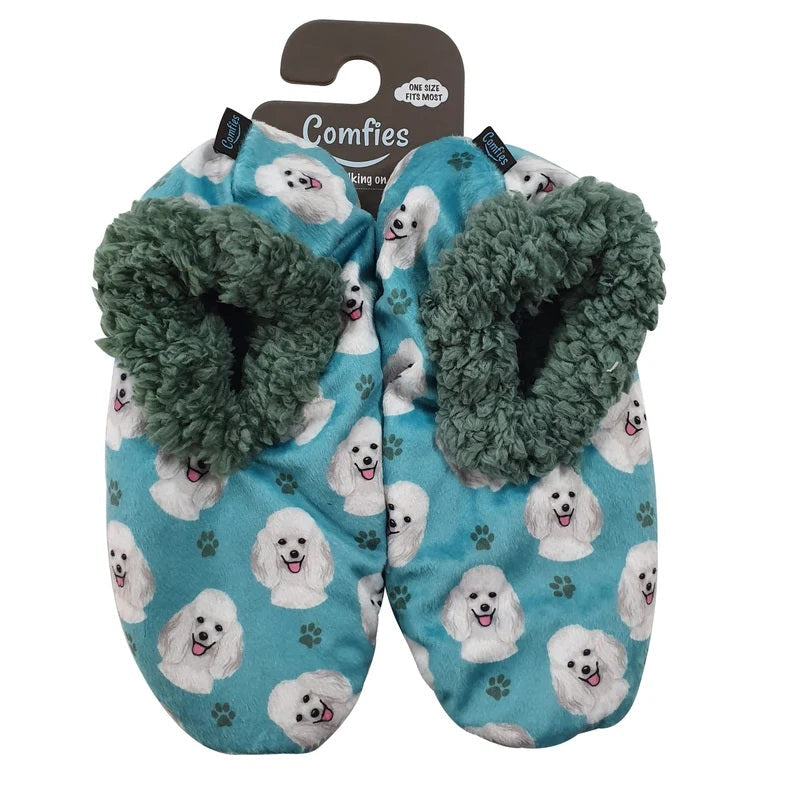Poodle (White) Slippers - Comfies