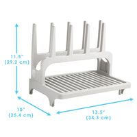 PopYum Seattle Gray Space Saving Drying Rack from 100% Recycled Bottles, countertop for Baby Bottle, Plastic Bags, Cups, Glass, tumblers, Compact - BIG FRENCHIES
