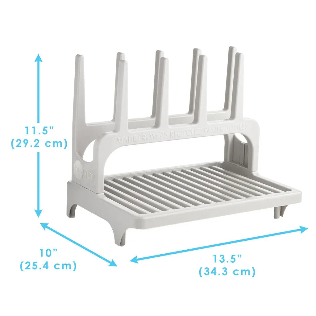 PopYum Seattle Gray Space Saving Drying Rack from 100% Recycled Bottles, countertop for Baby Bottle, Plastic Bags, Cups, Glass, tumblers, Compact - BIG FRENCHIES