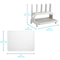 PopYum Seattle Gray Drying Rack from 100% Recycled Bottles with Silicone Drying Mat, countertop for Baby Bottle, Plastic Bags, Cups, Compact - BIG FRENCHIES