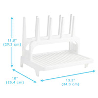 PopYum Glacier White Space Saving Drying Rack from 100% Recycled Bottles, countertop for Baby Bottles, Plastic Bags, Cups, Glass, tumblers, Compact - BIG FRENCHIES