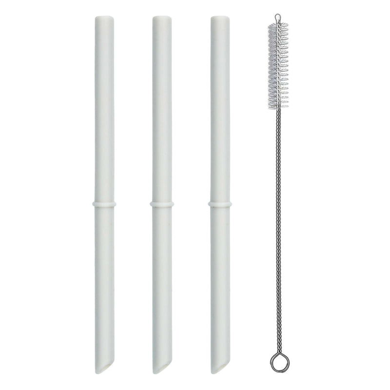 PopYum Replacement Straws for 9oz Kids Cup, 3-Pack with Cleaning Brush, Seattle Grey - BIG FRENCHIES