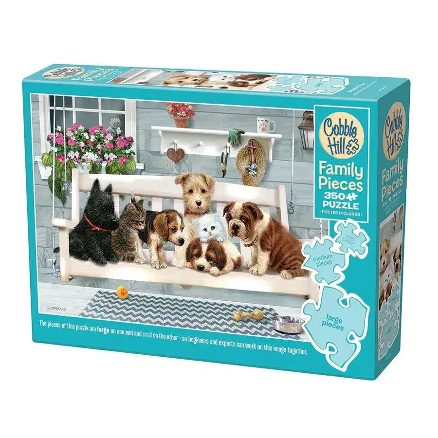 Porch Pals 350 Piece Family Jigsaw Puzzle Cobble Hill - BIG FRENCHIES