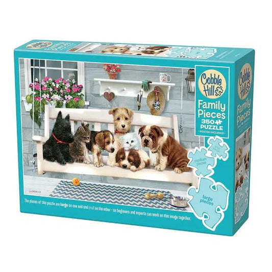 Porch Pals 350 Piece Family Jigsaw Puzzle Cobble Hill - BIG FRENCHIES