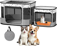 Portable Cat & Dog Playpen Foldable Pet Tent 32" Indoor Outdoor 600D Oxford