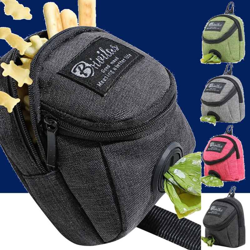 Portable Dog Treat Pouch – Training & Travel Bag with Poop Dispenser - BIG FRENCHIES