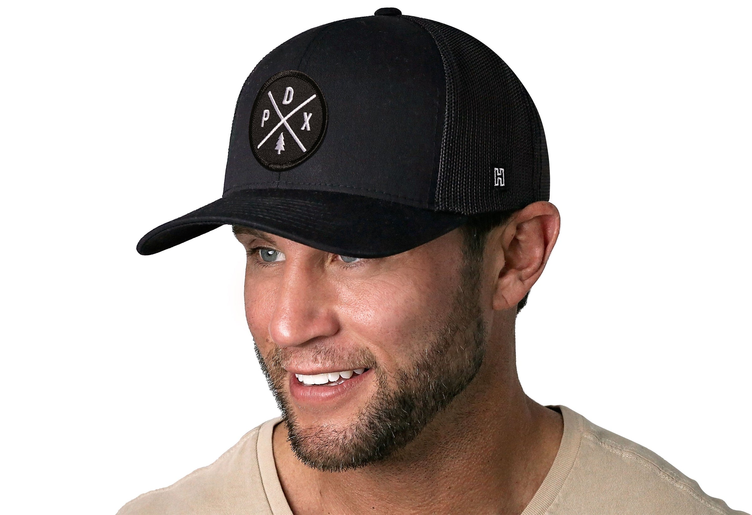 Portland Trucker Hat  |  Black PDX X Snapback