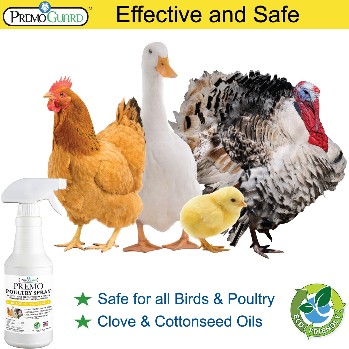 Poultry Spray for Mites | Plant Based Natural Non-Toxic | Premo Guard
